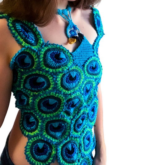 Crochet Peacock Top - AVAILABLE NOW