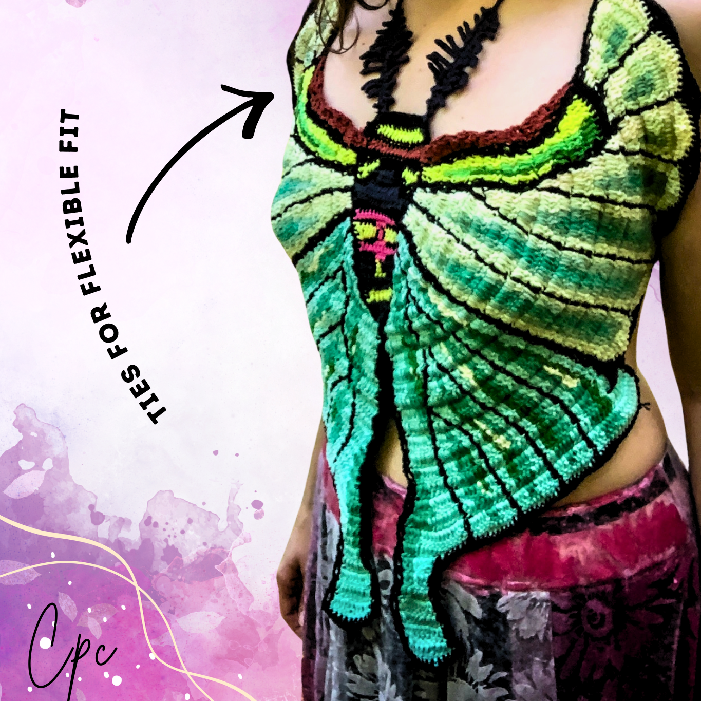 Crochet Luna Moth Top - MADE TO ORDER