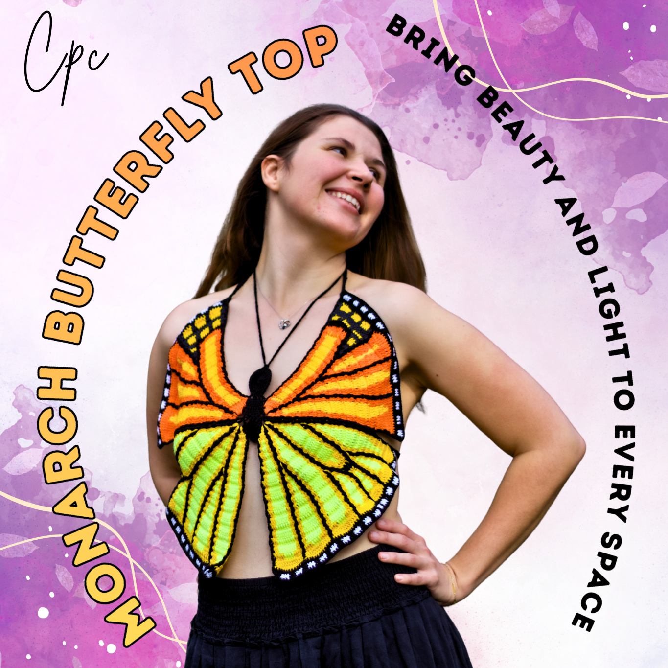 Crochet Monarch Butterfly Top