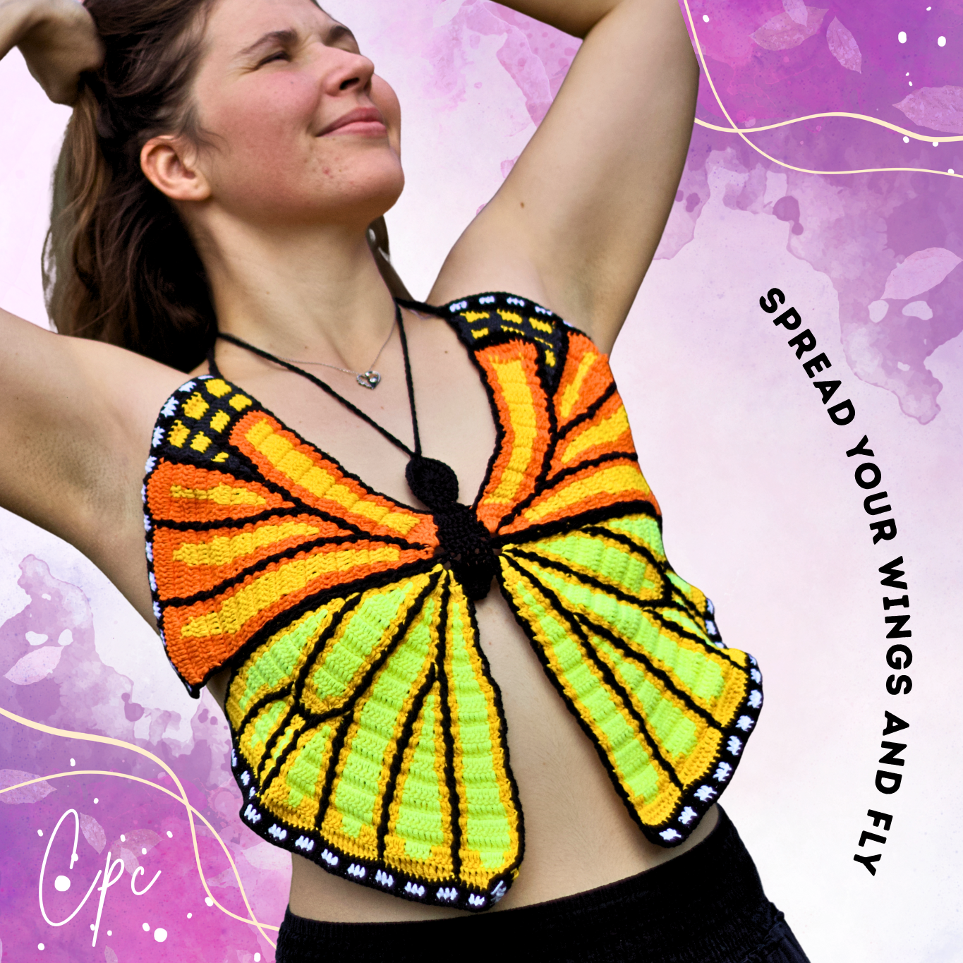 Crochet Monarch Butterfly Top
