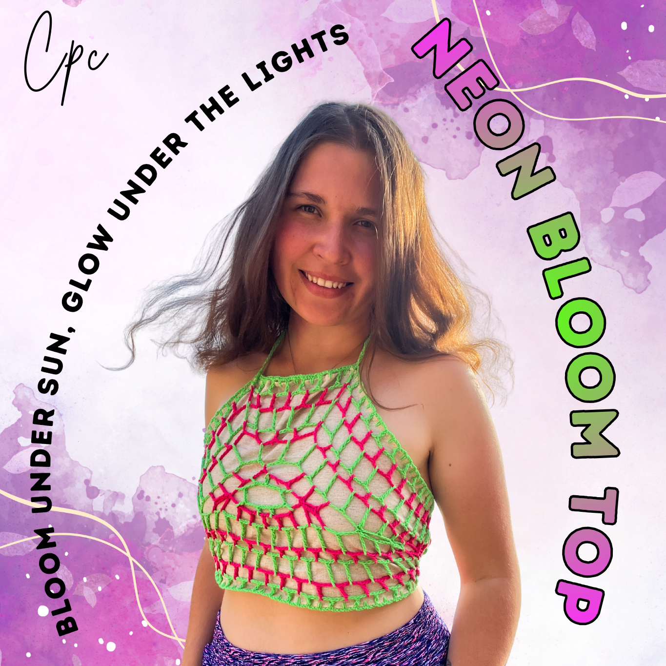 !Linen & crochet! Neon Bloom Top - AVAILABLE NOW