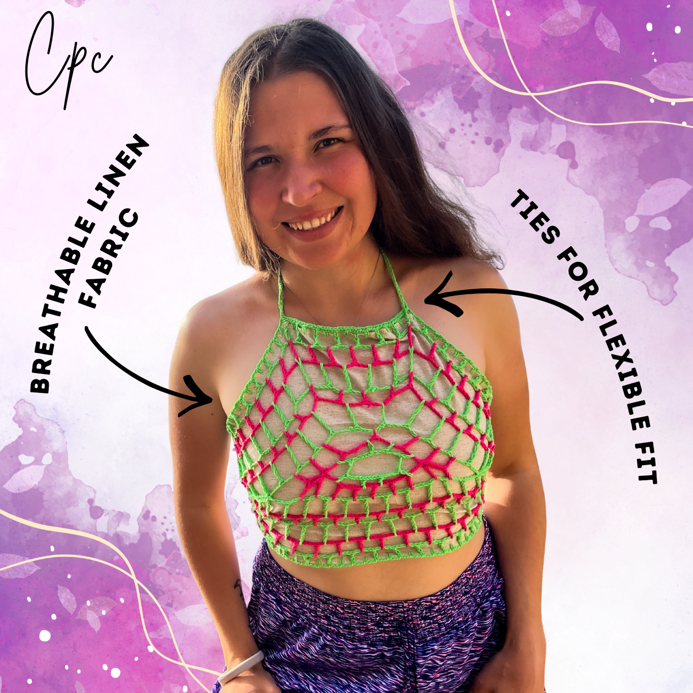 !Linen & crochet! Neon Bloom Top - AVAILABLE NOW